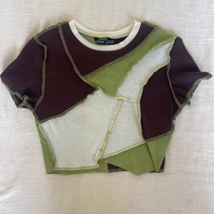 Sheen patchwork crop top